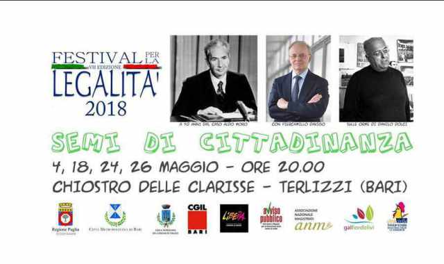 Terlizzi, nel Chiostro delle Clarisse quattro incontri per il Festival per la Legalit